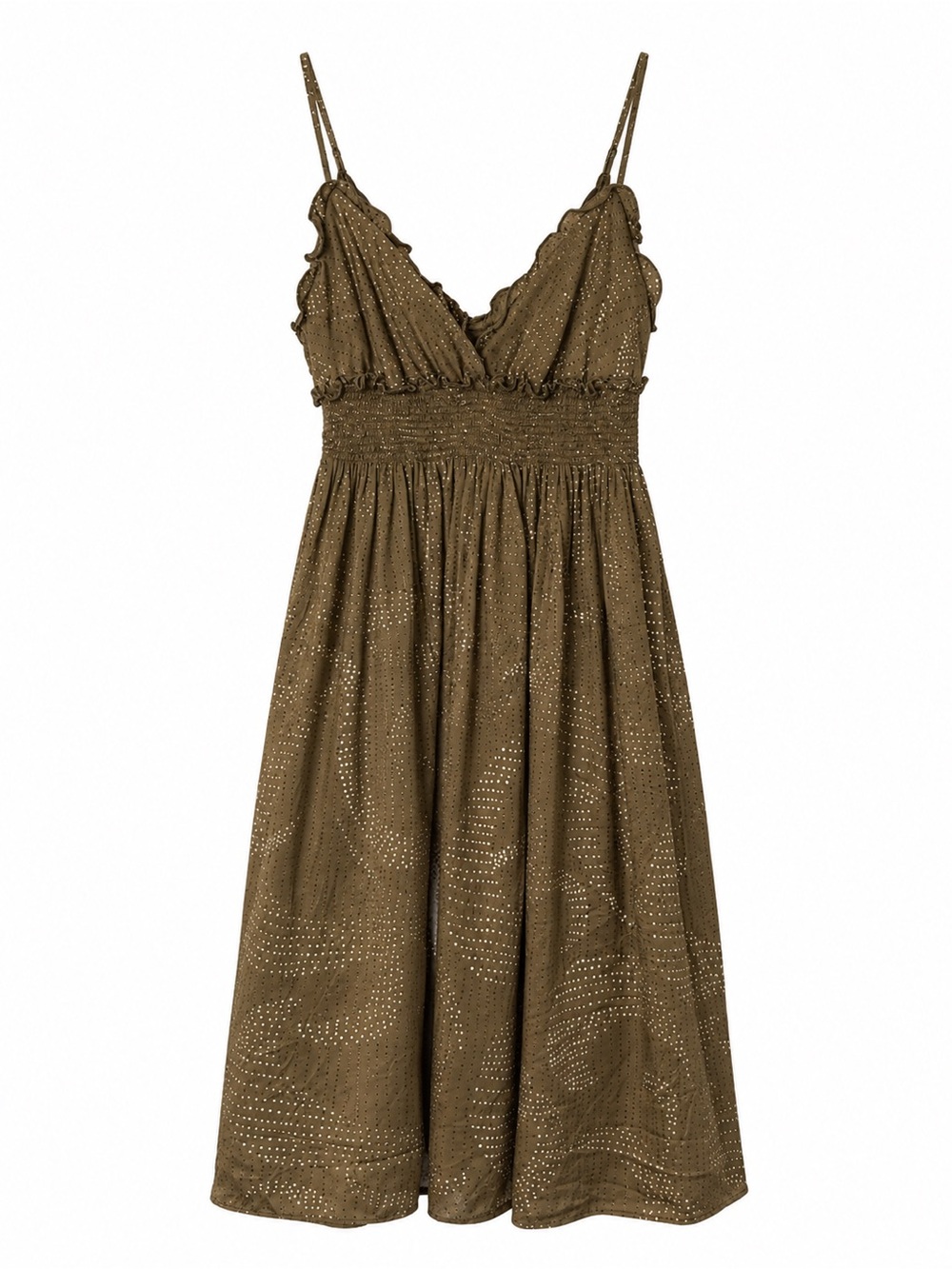BCBGMaxAzria Brown and Cream Dot Mini Dress